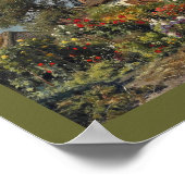 Vintage Hütte Garten mit Blume und Hühnern Poster (Ecke)