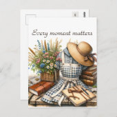 Vintage Hütte-Kern Picknick Postkarte (Vorne/Hinten)