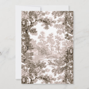 Vintage Hütte Landschaft Stadt Brown & Weiß Dankeskarte