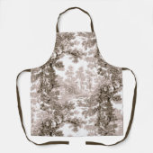 Vintage Hütte Landschaft Stadt Brown & Weiß Schürze (Vorderseite)