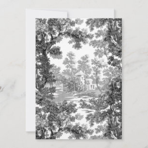 Vintage Hütte Landschaft Toile-Black & White Dankeskarte