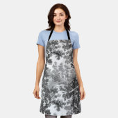 Vintage Hütte Landschaft Toile-Black & White Schürze (Getragen)