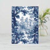 Vintage Hütte Landschaft Toile-Blue & White Dankeskarte (Stehend Vorderseite)