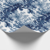Vintage Hütte Landschaft Toile-Blue & White Geschenkpapier (Ecke)