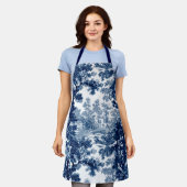 Vintage Hütte Landschaft Toile-Blue & White Schürze (Getragen)