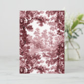 Vintage Hütte Landschaft Toile Pink & White Dankeskarte (Stehend Vorderseite)