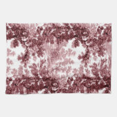 Vintage Hütte Landschaft Toile Pink & White Geschirrtuch (Horizontal)