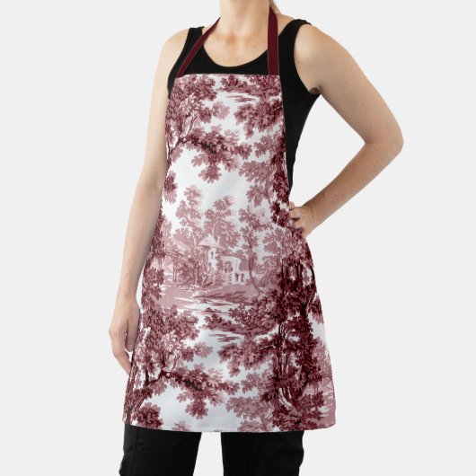 Vintage Hütte Landschaft Toile Pink & White Schürze (InSitu)