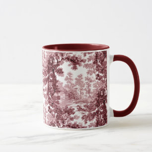 Vintage Hütte Landschaft Toile Pink & White Tasse