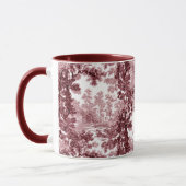 Vintage Hütte Landschaft Toile Pink & White Tasse (Links)