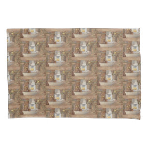"Vintage Hütte Räume, Telemarken "Pillowcase Kissenbezug
