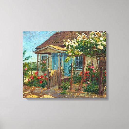 Vintage Hütte Rose Leinwanddruck (Vorderseite)
