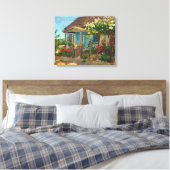 Vintage Hütte Rose Leinwanddruck (Insitu (Schlafzimmer))