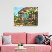 Vintage Hütte Rose Leinwanddruck (Insitu (Wohnzimmer))