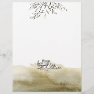 Vintage Hütte- und Aquarellpapier