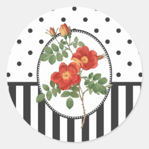 Vintage Hütten-Girly rosa Rose botanisch Runder Aufkleber