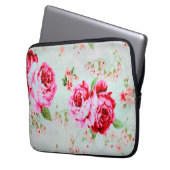 Vintage Hütten-Rosen-Blumenblumenlaptop-Hülse Laptopschutzhülle (Vorderseite Links)