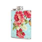 Vintage Hütten-Rosen-Blumenflasche Flachmann (Links)