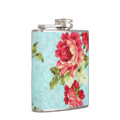 Vintage Hütten-Rosen-Blumenflasche Flachmann (Rechts)