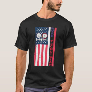 Vintage-HVAC-Techniker USA Amerikanische Flagge HV T-Shirt