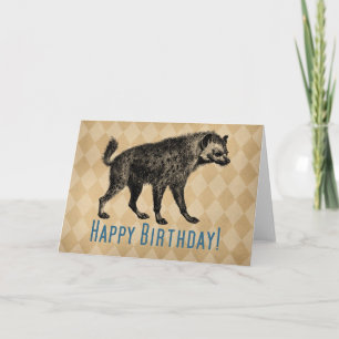 Vintage-Hyäne Alles Gute zum Geburtstag Karte