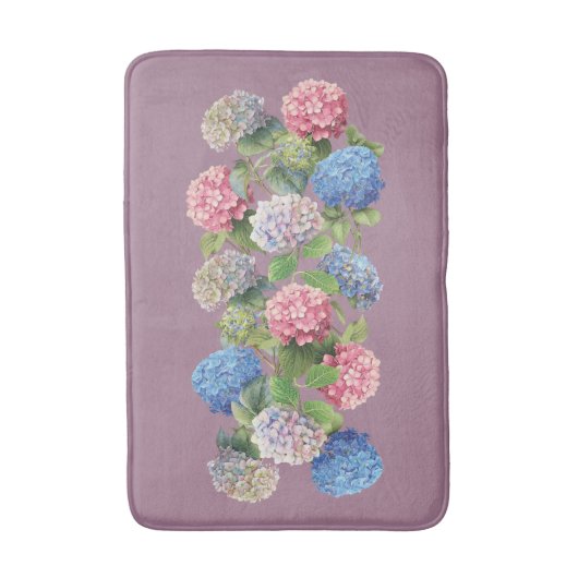 Vintage Hydrangea Bath Mat Badematte (Vorderseite Vertikal)