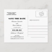 Vintage Hydrangea-Blume von Chalkboard Save the Da Ankündigungspostkarte (Rückseite)