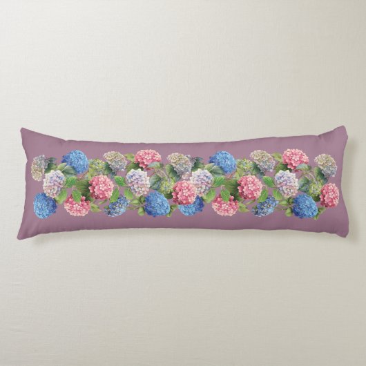 Vintage Hydrangea Body Pillow Seitenschläferkissen (Vorderseite)