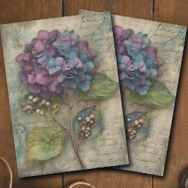 Vintage Hydrangea Botanical Art Decoupage Seidenpapier