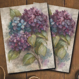 Vintage Hydrangea Botanical Floral Decoupage Seidenpapier