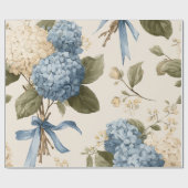 Vintage Hydrangea Bouquet Pattern Geschenkpapier (Flach)
