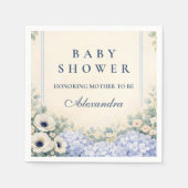 Vintage Hydrangea Floral Frame Baby Shower Serviette (Vorderseite)