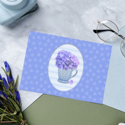 Vintage Hydrangea Grosser Schriftart Geburtstagska Karte