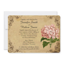 Vintage Hydrangea Hochzeitseinladung
