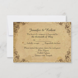 Vintage Hydrangea-Hochzeitskarte RSVP Karte