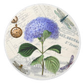 Vintage Hydrangea Keramikknauf (Vorderseite)