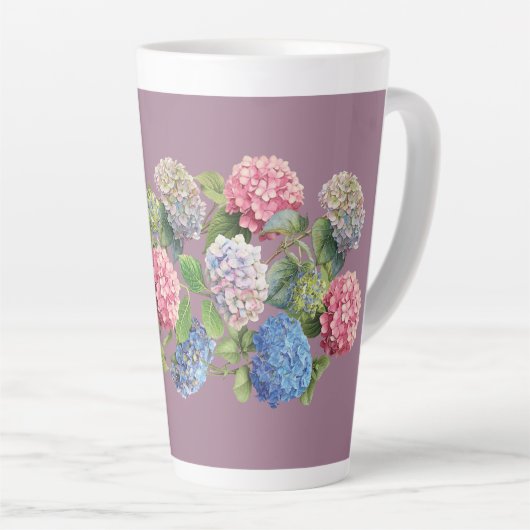 Vintage Hydrangea Latte Mug Milchtasse (Rechte Ecke)