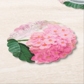 Vintage Hydrangea-Papier-Untersetzer, rosa Untersetzer (angewinkelt)