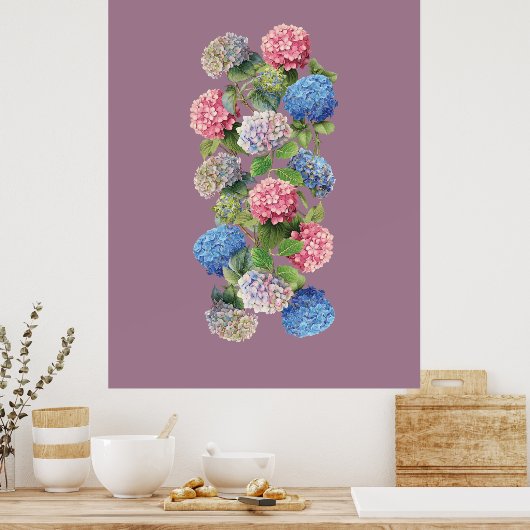 Vintage Hydrangea Poster (Küche)