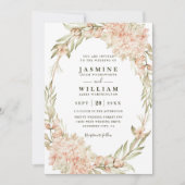 Vintage Hydrangea Rustic Elegant QR Code Wedding Einladung (Vorderseite)