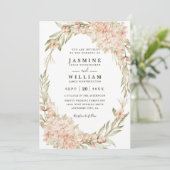 Vintage Hydrangea Rustic Elegant QR Code Wedding Einladung (Stehend Vorderseite)