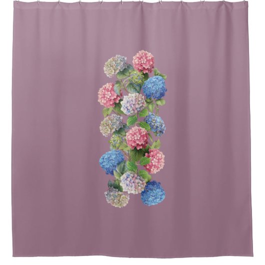Vintage Hydrangea Shower Curtain Duschvorhang (Vorderseite)