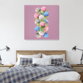 Vintage Hydrangea Stretched Canvas Leinwanddruck (Insitu (Schlafzimmer))