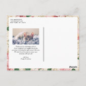 Vintage Hydrangea und Rose Hochzeit Vielen Dank Postkarte (Rückseite)