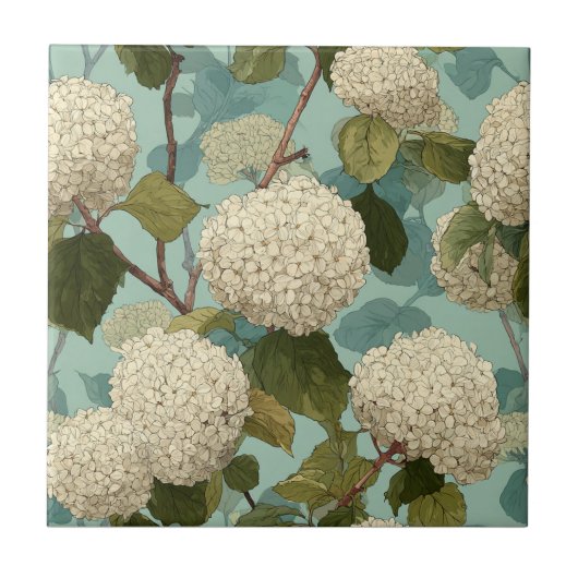 Vintage Hydrangeas-Fliesen für modernes Bad Fliese (Vorderseite)