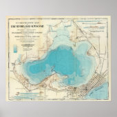 Vintage hydrografische Karte Mendota Poster (Vorne)