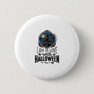 Vintage I Am In Love With Halloween-Shirt-Design_1 Button