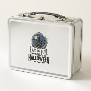 Vintage I Am In Love With Halloween Shirt Design_1 Metall Brotdose