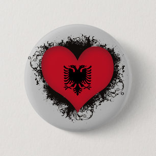Vintage i-Liebe Albanien Button