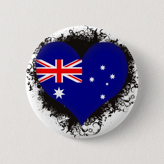 Vintage i-Liebe Australien Button (Vorderseite)